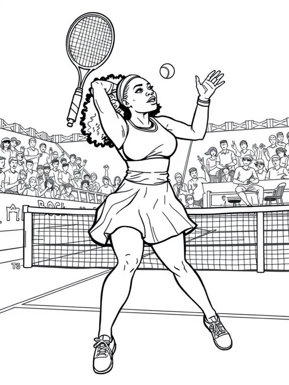 serena williams coloring activity