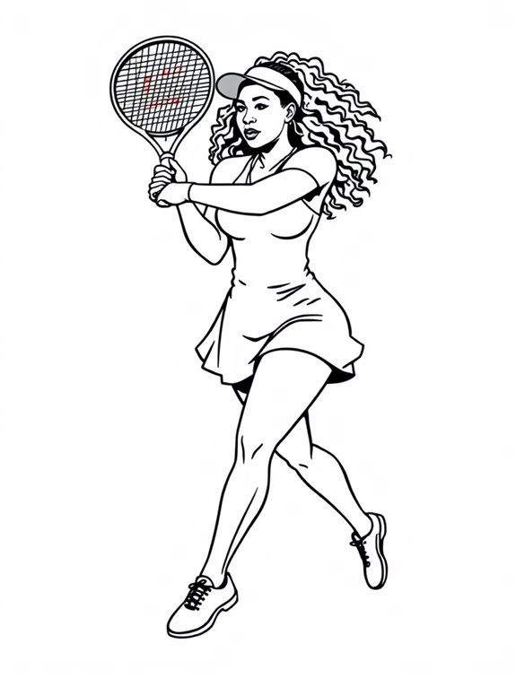 serena williams coloring page