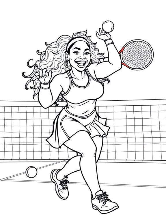 serena williams coloring page