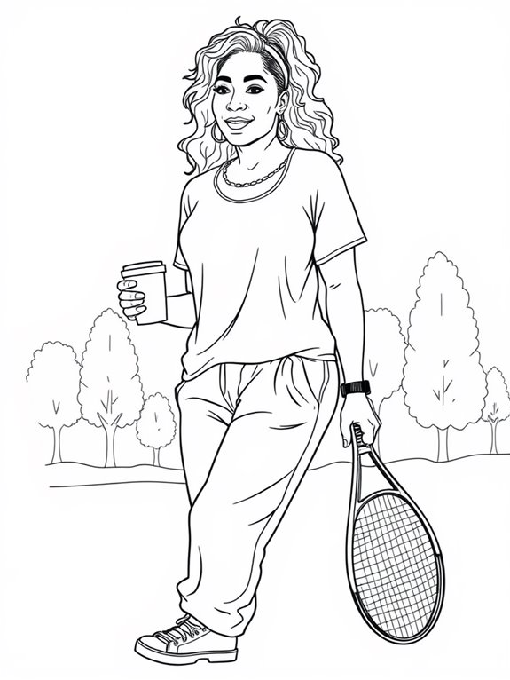 serena williams coloring page