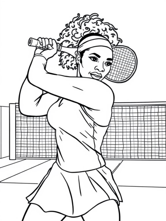 serena williams coloring page