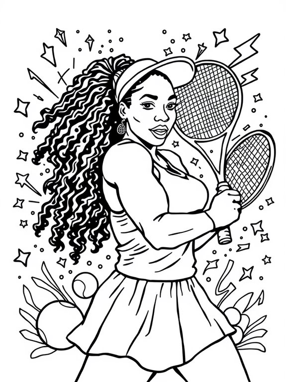 serena williams quotes coloring page