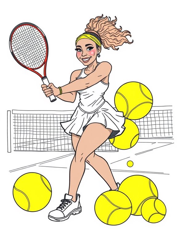 serena williams tennis coloring page