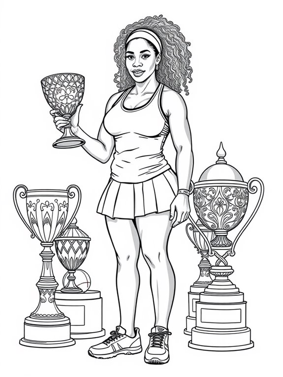 serena williams trophy coloring