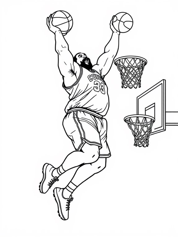 shaquille o neal dunking illustration