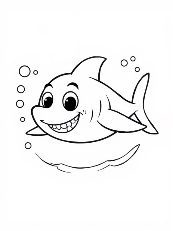 shark themed coloring page fun