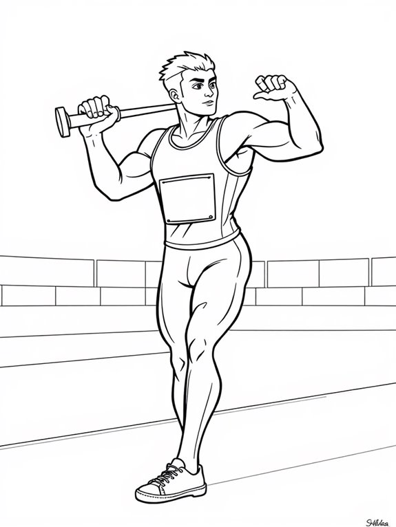 shot put athlete coloring page