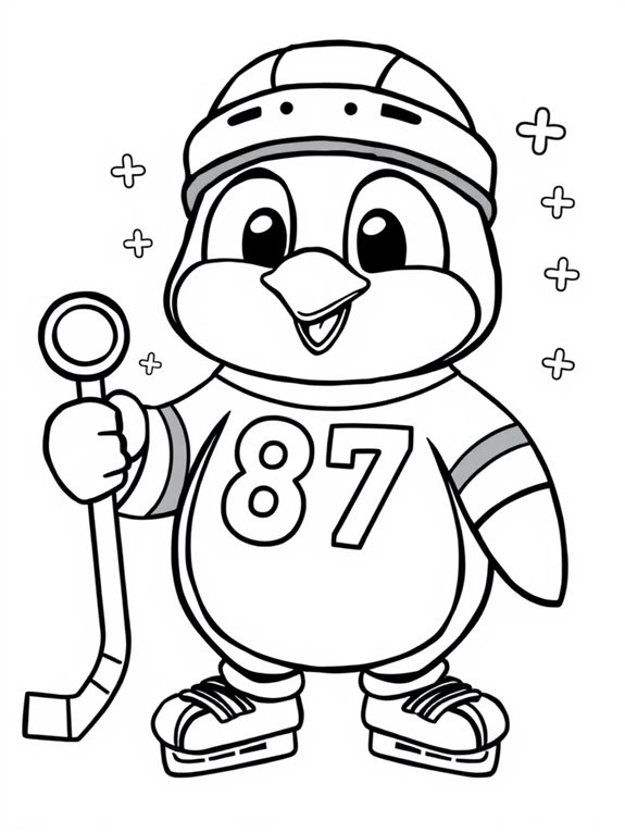 sidney crosby penguin coloring page