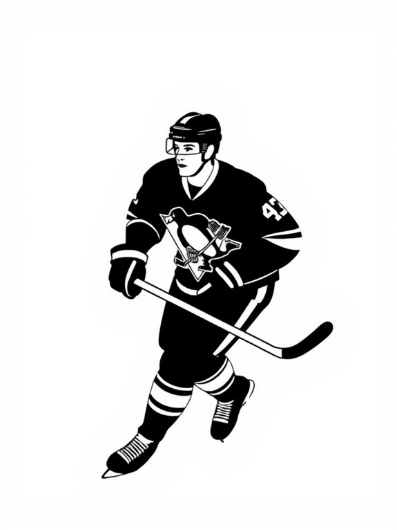 sidney crosby silhouette coloring page