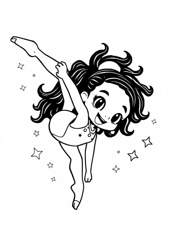 simone biles coloring page