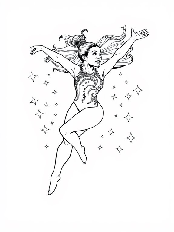 simone biles coloring page