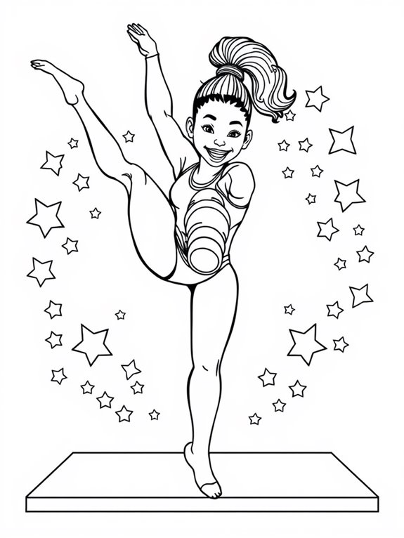 simone biles coloring page