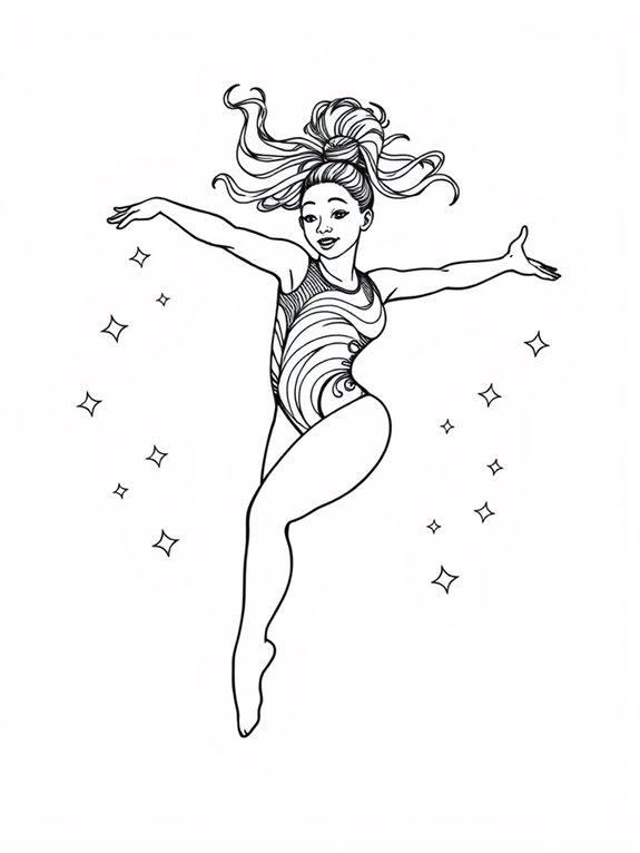 simone biles coloring page