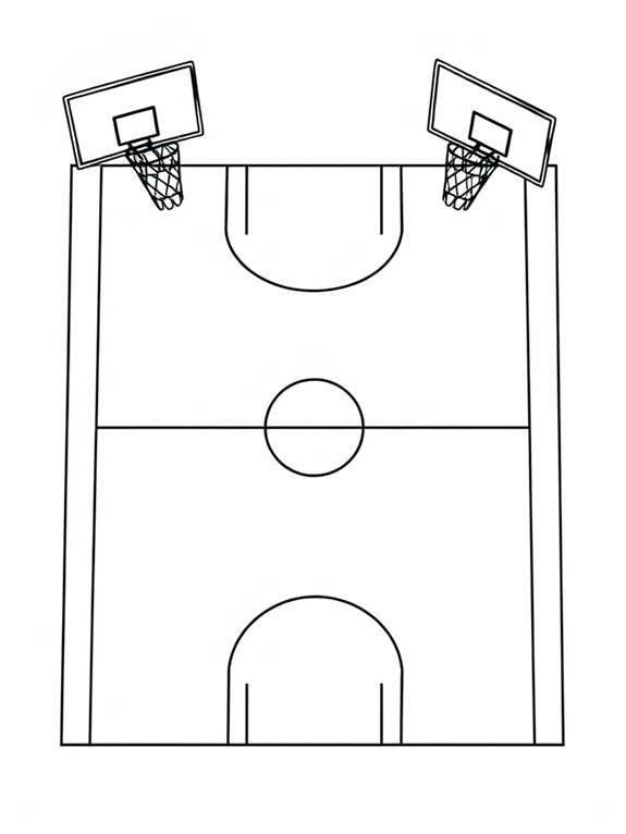 simple basketball court outline