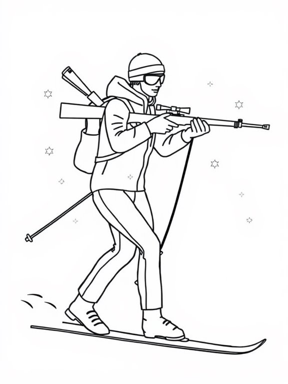 simple biathlon coloring page