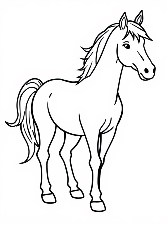 simple outline horse illustration