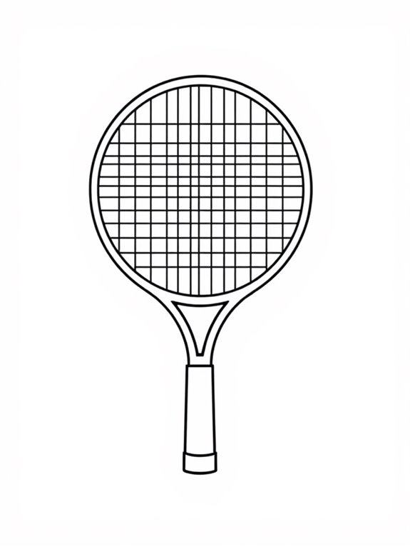 simple tennis racket outline