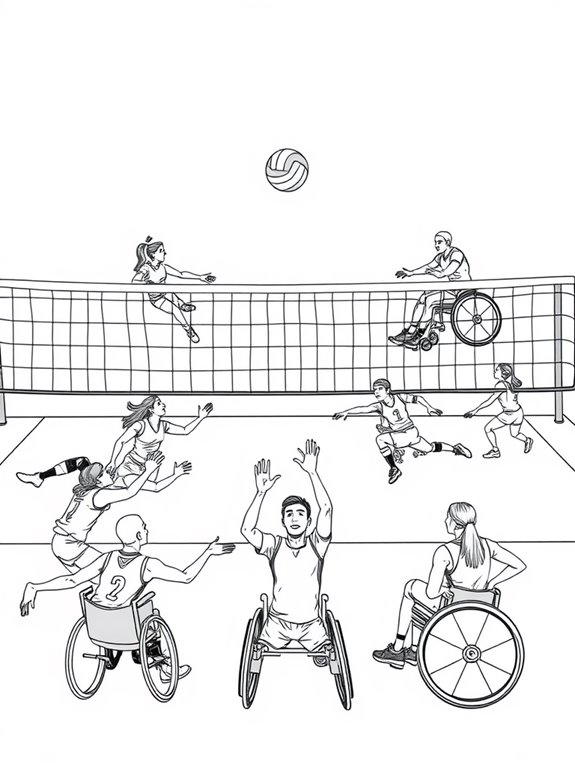 sit volleyball coloring page