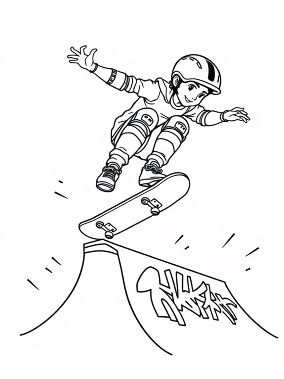 skateboard coloring page activity