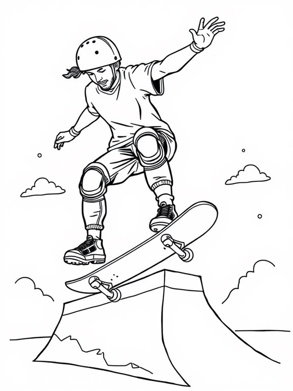 skateboarder coloring page fun