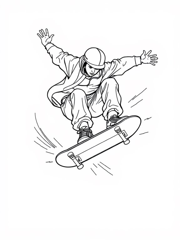 skateboarder in dynamic action