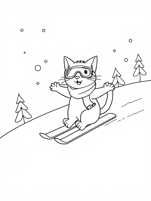 skiing cat hill scene