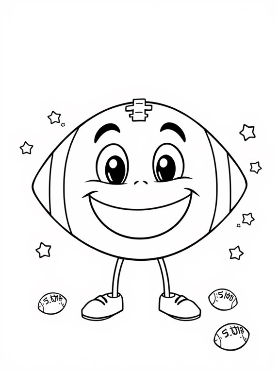 smiling football coloring page