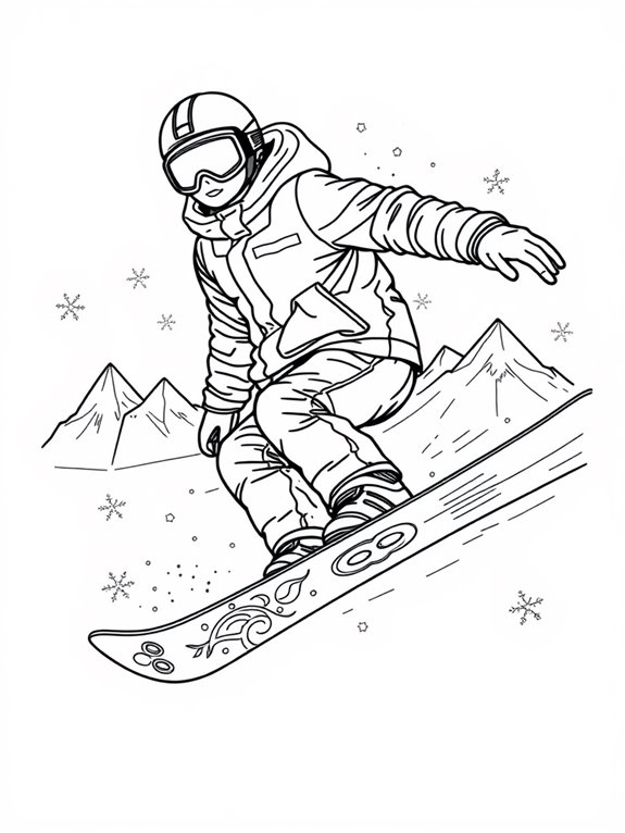 snowboard gear coloring page