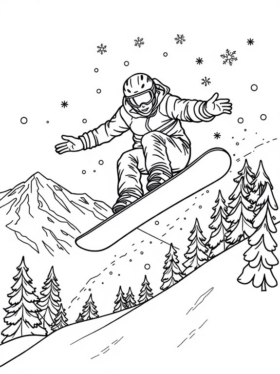 snowboarding olympic sports coloring