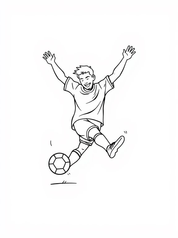 soccer kick coloring page