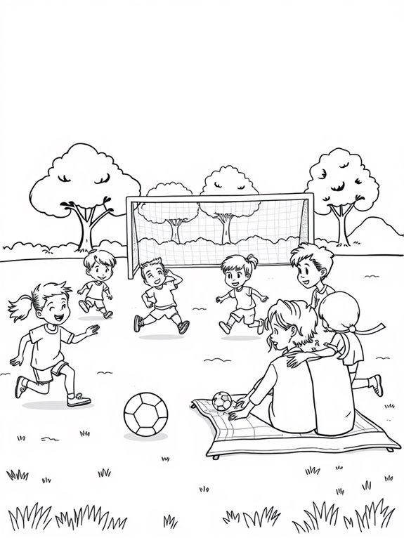 soccer match coloring page