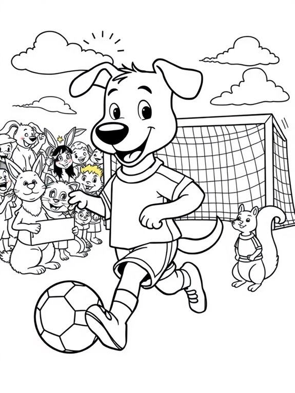 soccer playing friendly animals