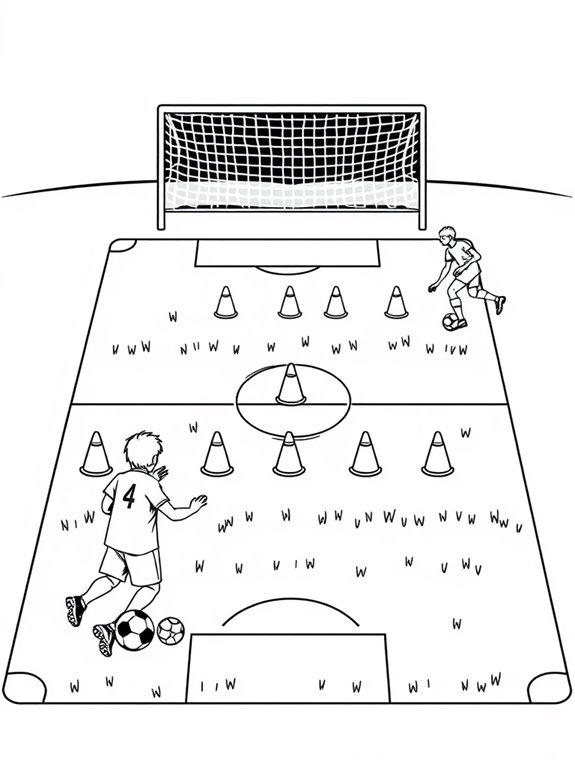 soccer training drills coloring page