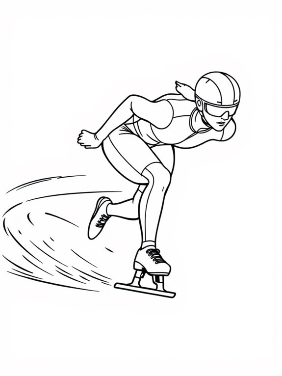 speed skating coloring page