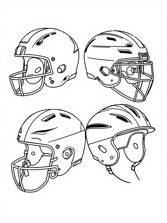 sports helmets coloring page