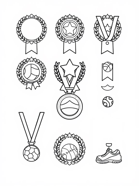 sports medals coloring page