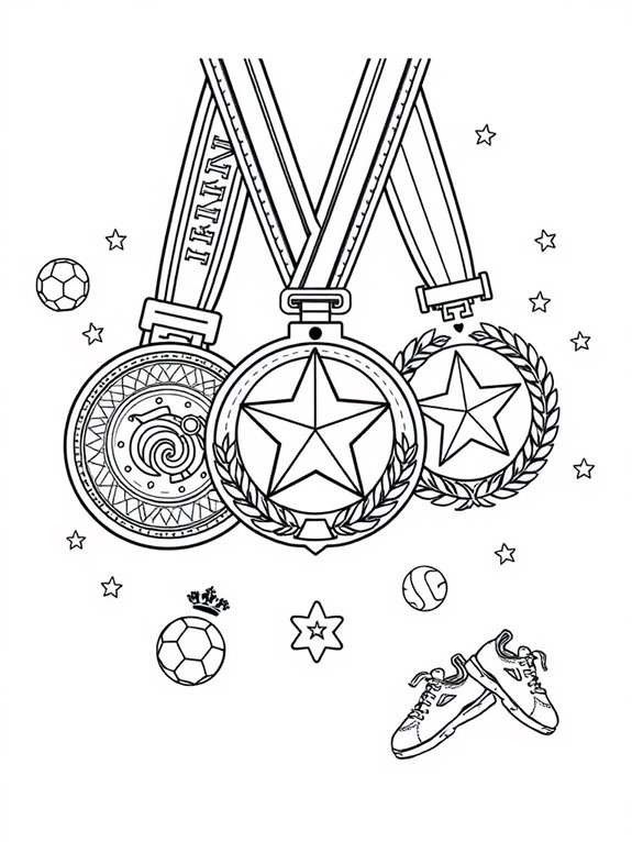 sports medals coloring page