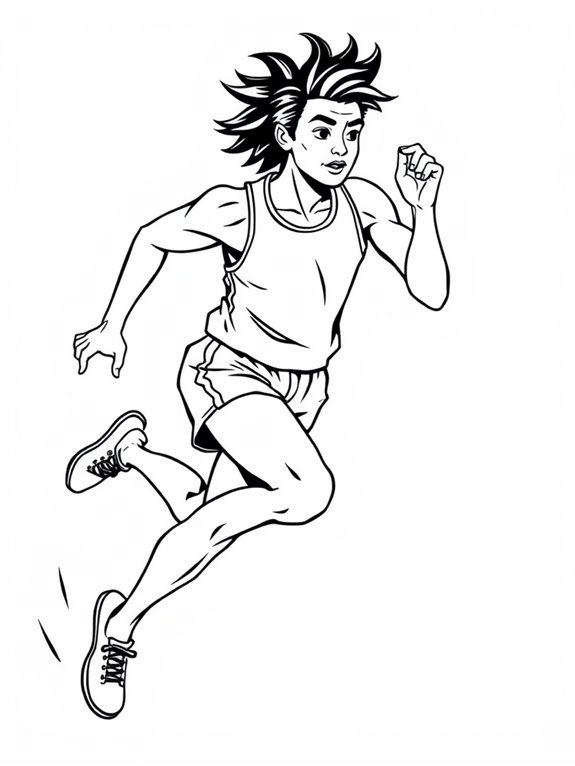 sprinting athlete coloring page