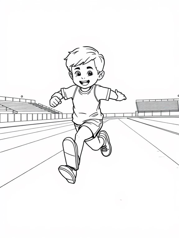 sprinting kid on track