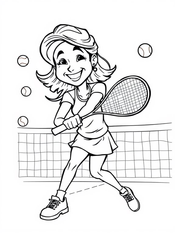 steffi graf cartoon coloring page