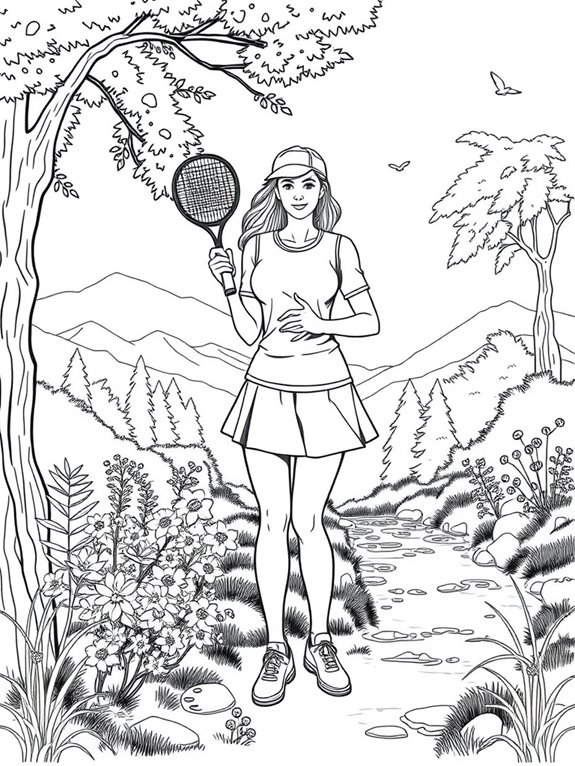 steffi graf nature coloring page