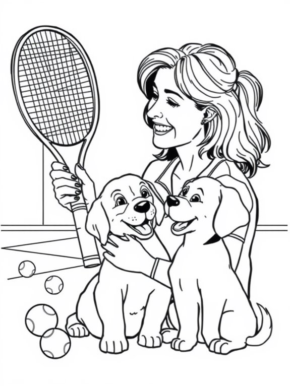 steffi graf puppy coloring page