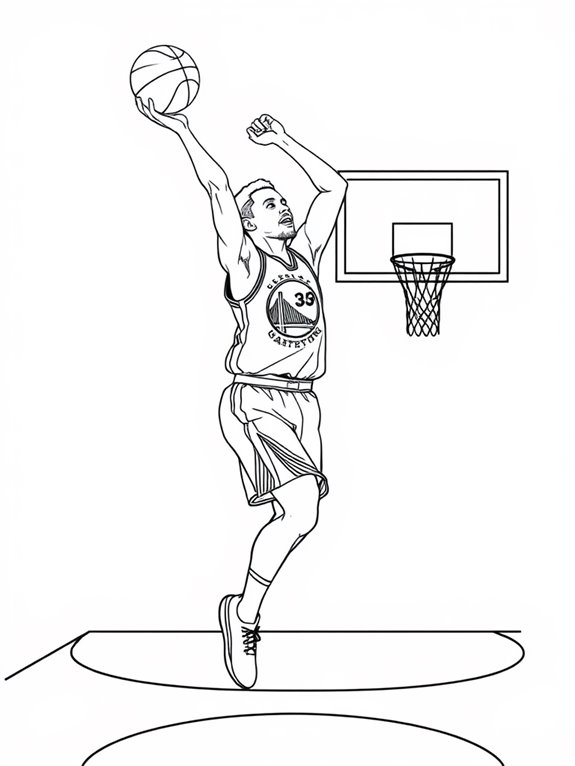 stephen curry basketball coloring