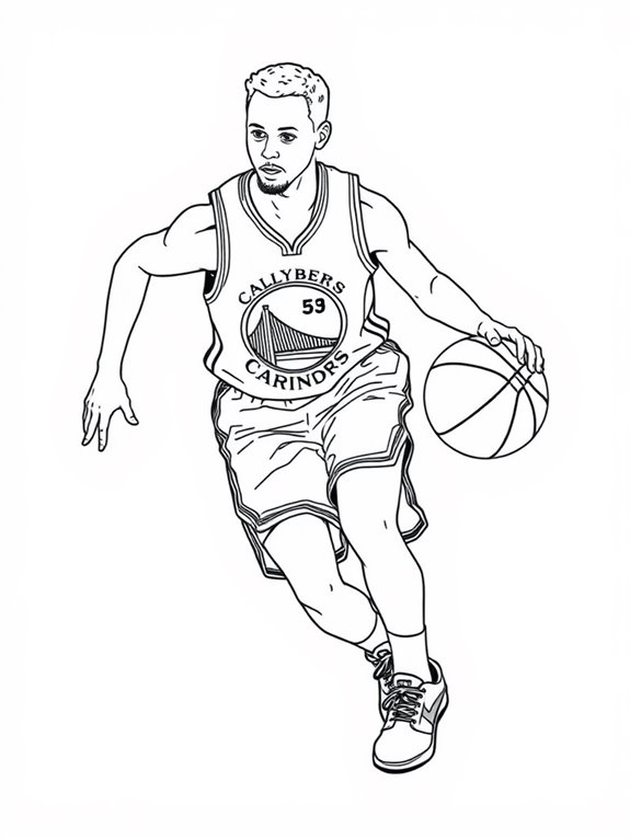 stephen curry dribbling illustration