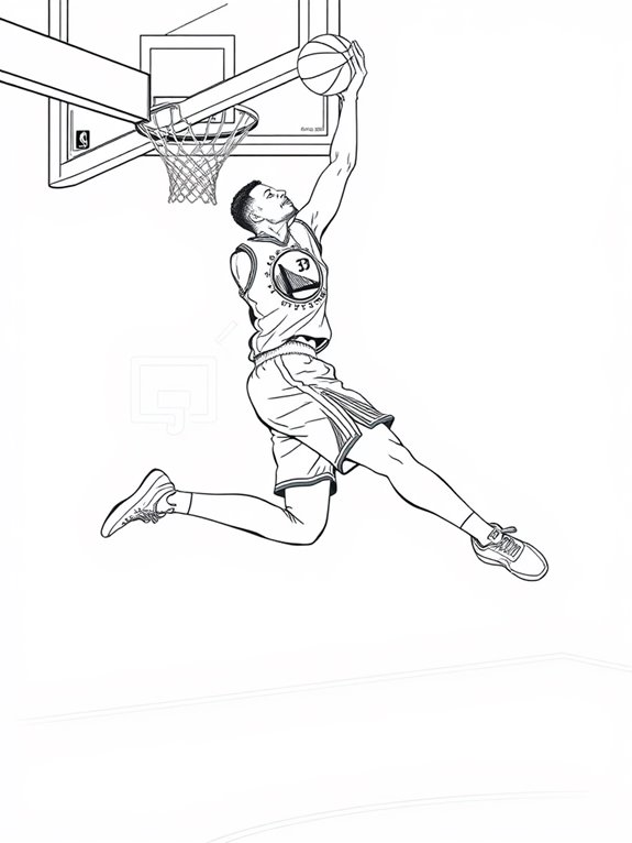 stephen curry dunk coloring page