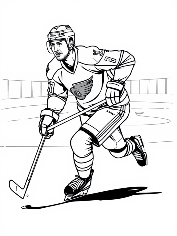 steve yzerman skating illustration