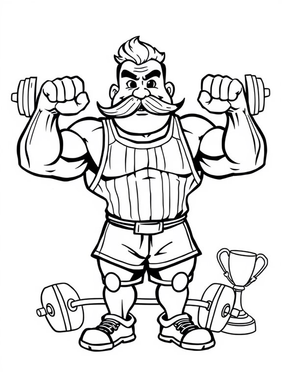 strongman competition coloring page