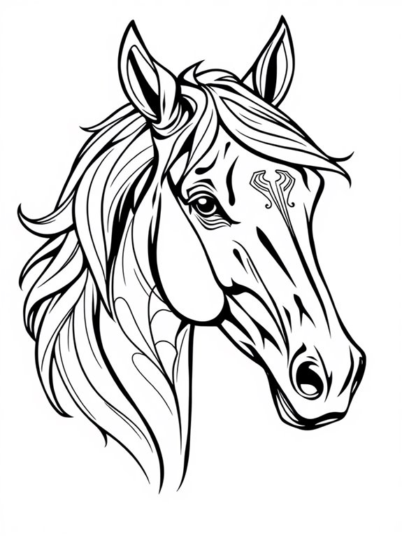 stylized horse head portrait