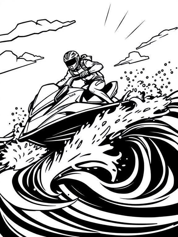 stylized jet skiing adventure