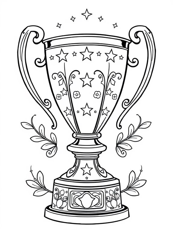 stylized trophy coloring page